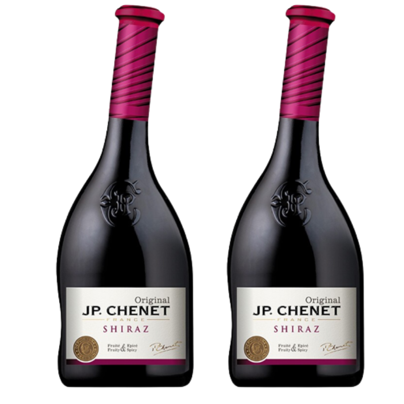 香奈（J.P. CHENET）设拉子西拉干红葡萄酒 法国进口 歪脖子酒 750ML 13.5度 西拉双支