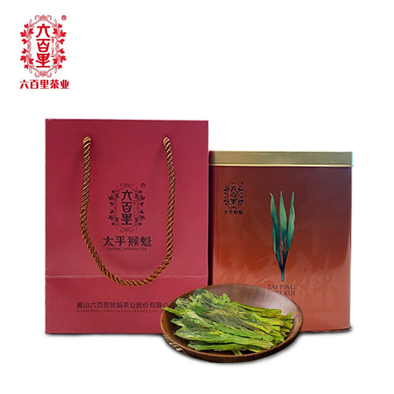 六百里 太平猴魁茶叶 绿茶2021新茶 高端茶叶 国粹150g