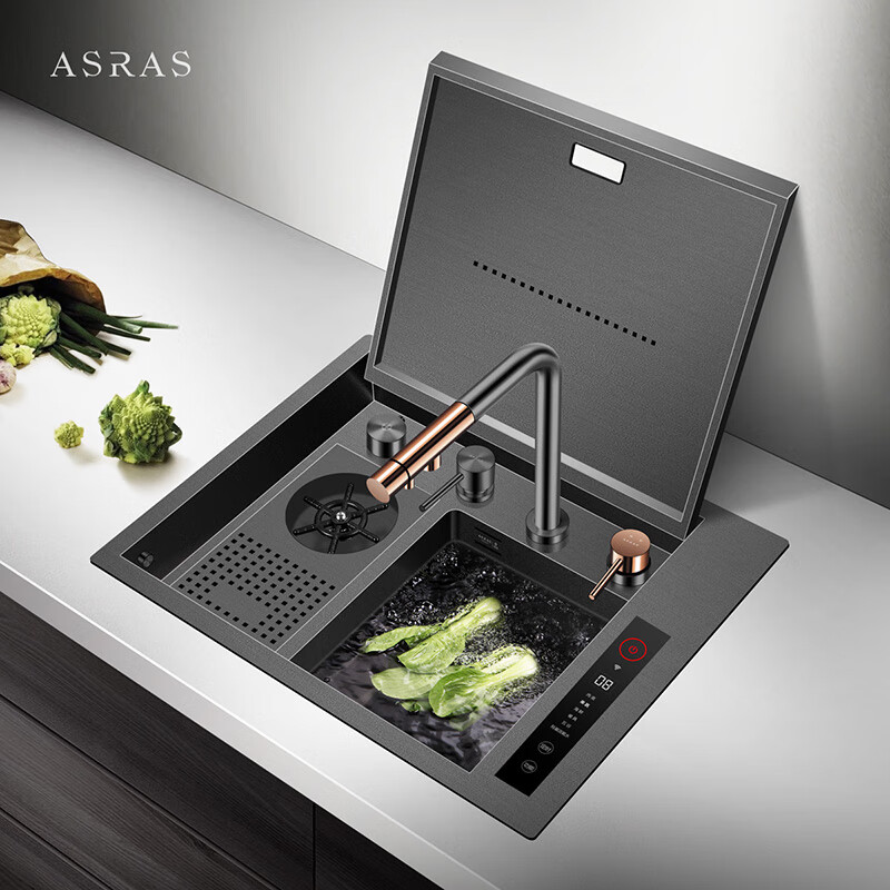 阿萨斯(asras)5645njh 智能净化水槽果蔬清洗机纳米中岛吧台洗杯器