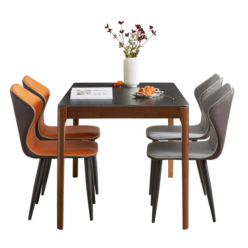 艺柳园餐桌 岩板餐桌椅组合 实木餐桌意式轻奢现代简约家用饭桌子餐厅家具 1.2m白色实木岩板餐桌 单桌