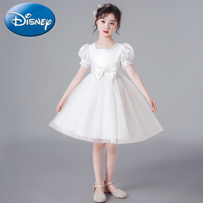 迪士尼(disney)女童公主裙夏季新款礼服小女孩泡泡袖礼服小学生主持人