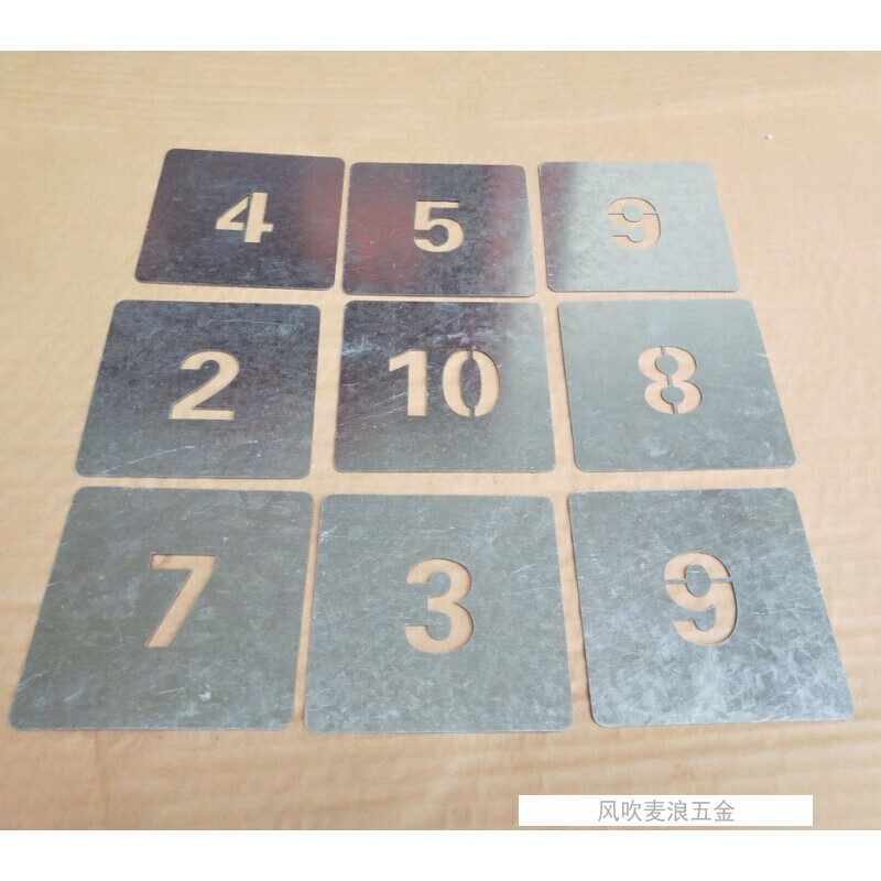 铁皮字模不锈钢0-9编号牌制作空心字母模具定做 铁皮0-9数字字5厘米