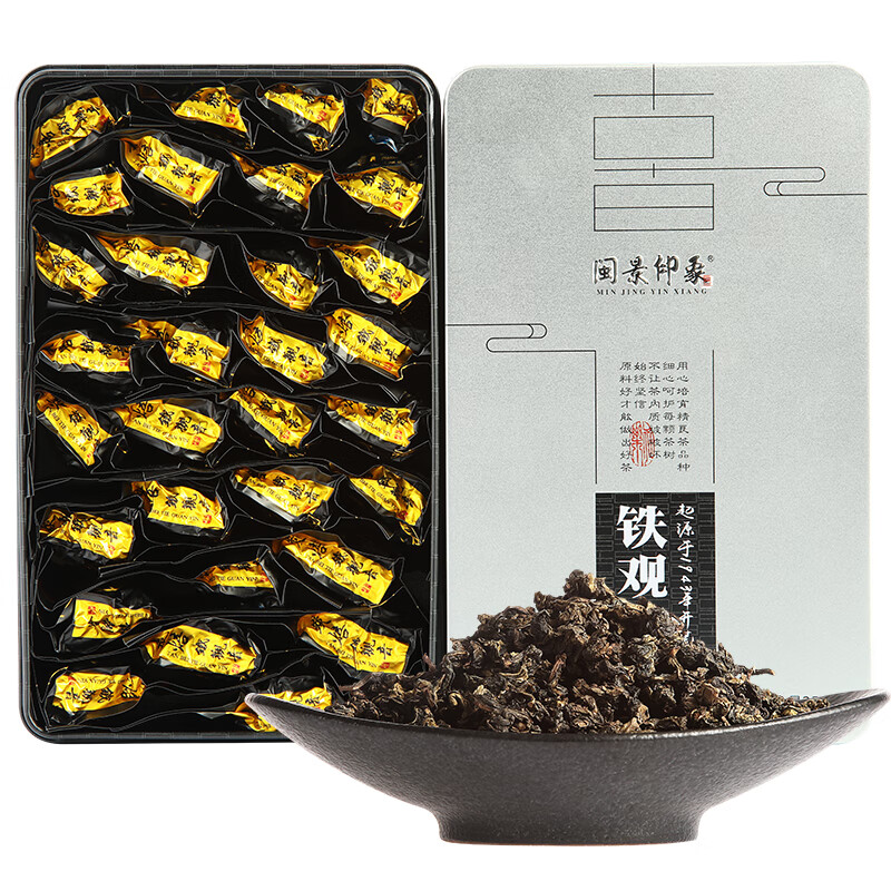 闽景印象乌龙茶铁观音小包装轻炭焙陈香型节日送礼自饮口粮茶 铁盒装