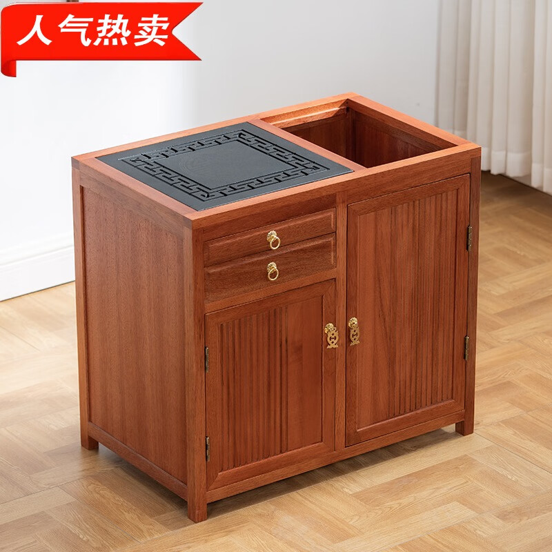 功夫茶茶台家用小茶桌花梨木移动泡茶车茶边几侧柜水吧阳台茶水柜