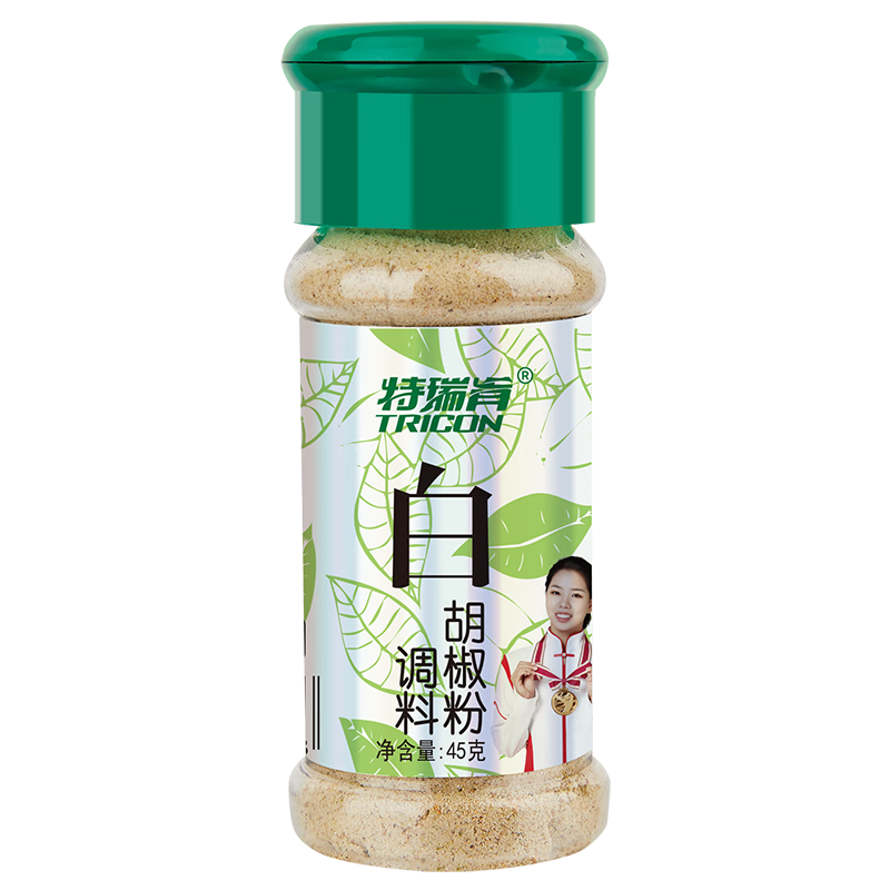 特瑞肯（TRICON）白胡椒面胡椒粉烧烤炒菜凉拌煲汤烘焙牛排火锅烤串调味品45g送礼