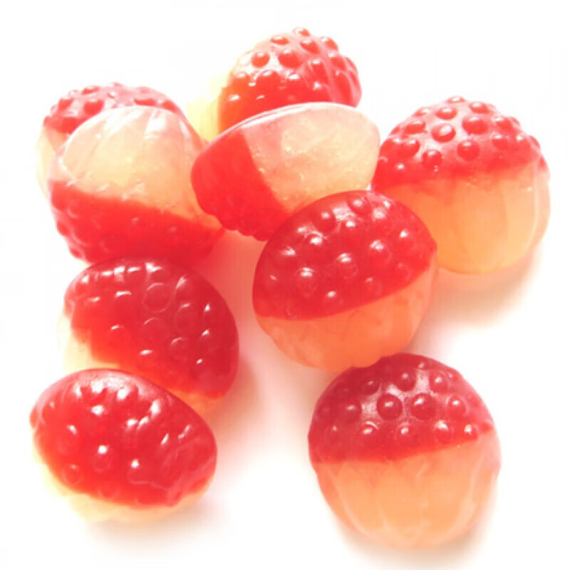 虎钢馋荔枝橡皮糖德国晶亮型果汁软糖好吃的糖果水果口味零食 荔枝味