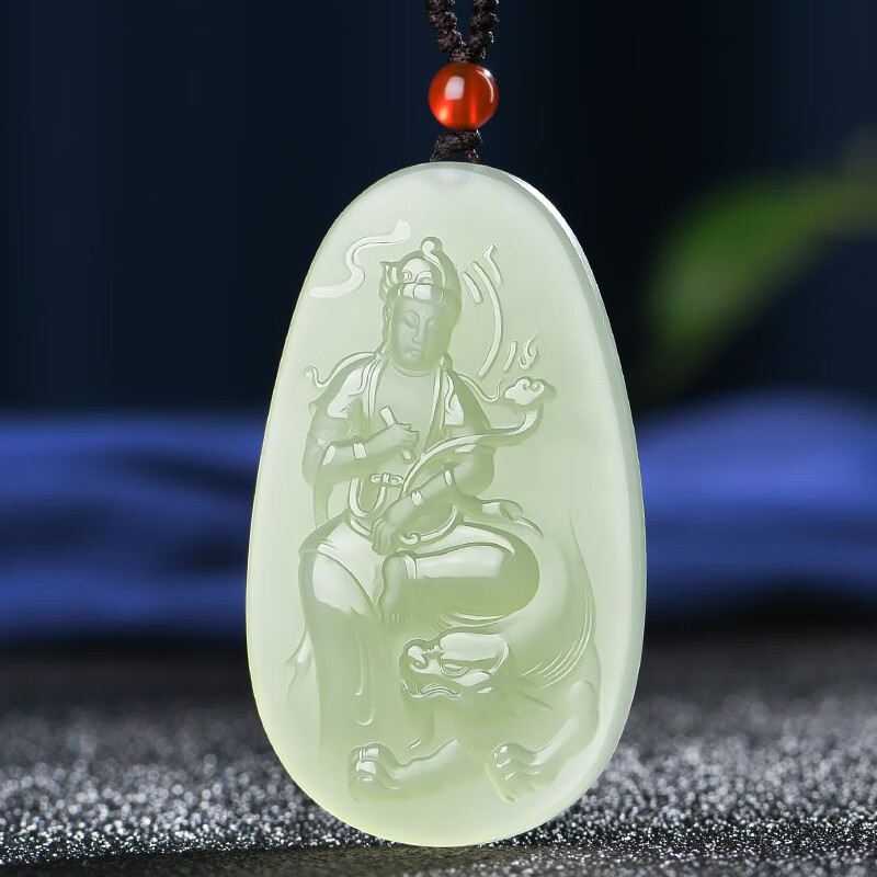 仙玉瑶   和田玉文殊菩萨玉吊坠 男女士款玉坠玉挂坠玉牌