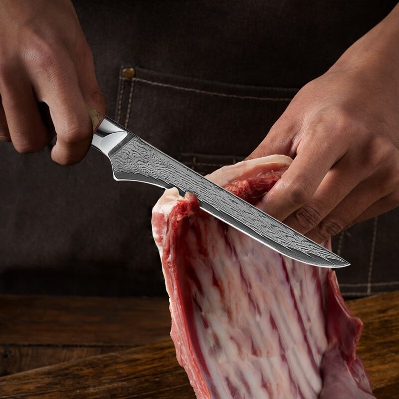 达刃 分割刀大马士革钢屠宰家用厨房刀具酒店厨师 枫清系列分割刀