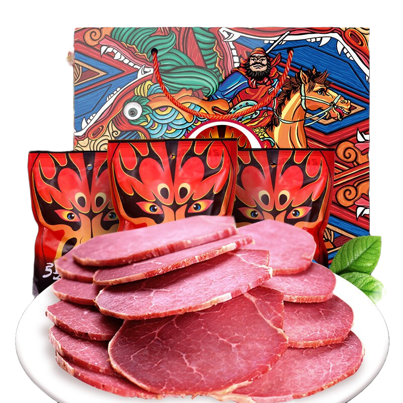 张飞五香牛肉干 卤牛肉即食四川成都特产 零食大礼包225gx3袋