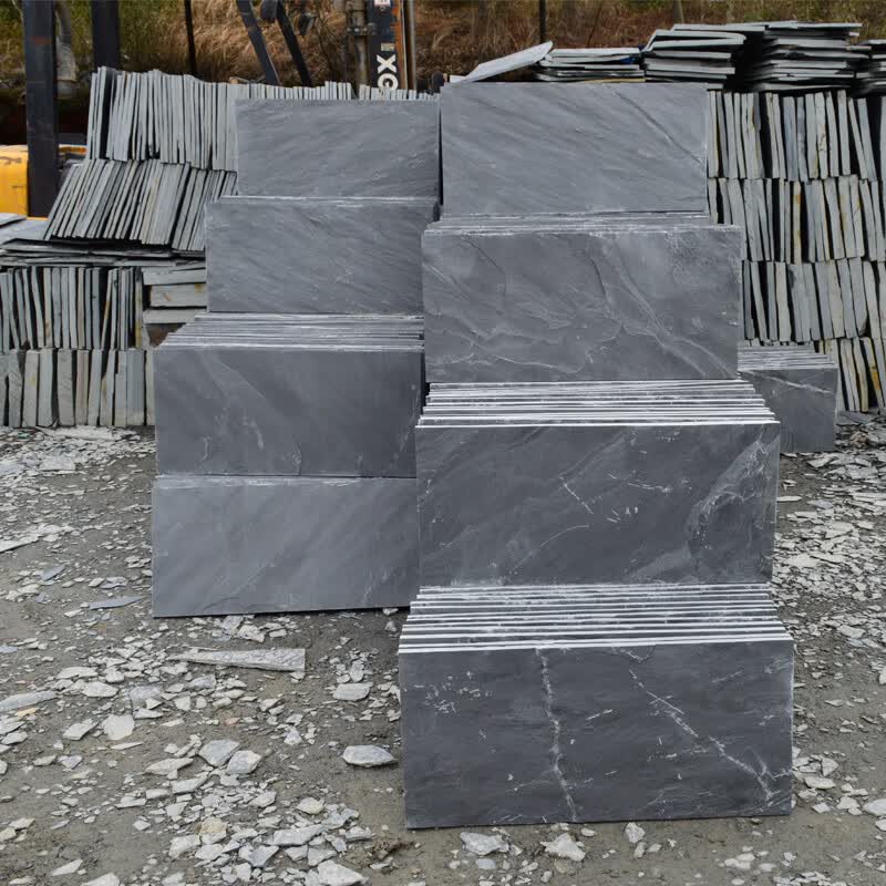 青石板庭院地砖防滑户外地板砖片黑色锈板岩背景墙天然文化石 30x60行