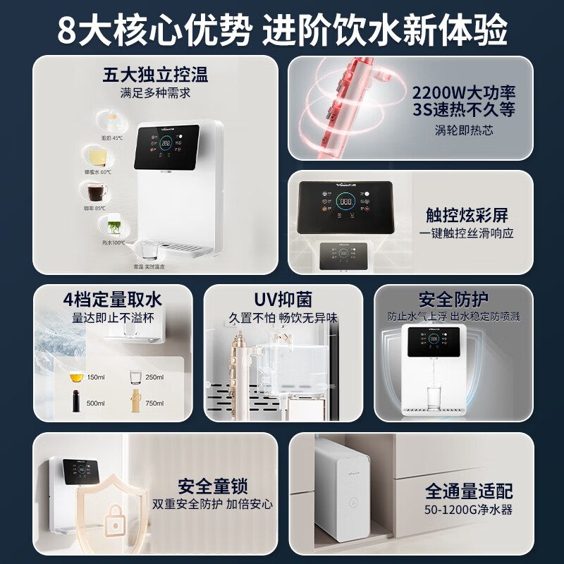 万和(Vanward)管线机 家用净水器伴侣 壁挂式直饮饮水机 A1-ERGX 管线机