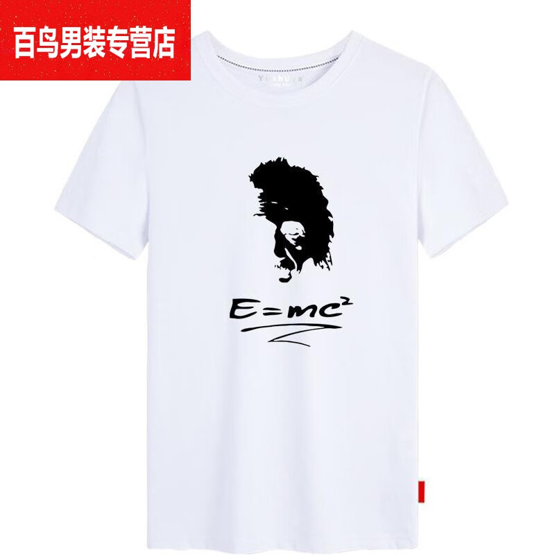 t恤爱因斯坦物理相对论创意个性学生学霸短袖t恤衫男女上衣服 款式1 s