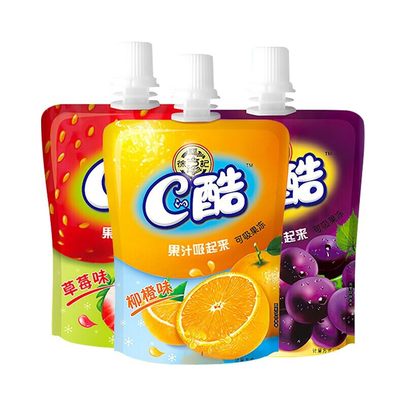 徐福记果冻爽c的酷吸吸冻冰可吸果汁果肉果冻小包装小零混合口味10