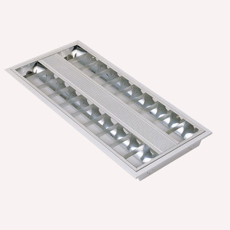 施韵令led隔栅灯600嵌入式格栅灯盘哑光铝格栅灯外壳三管格栅灯盘 28w
