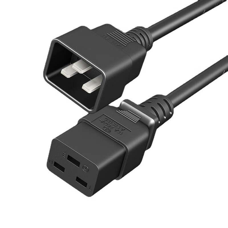 服务器PDU UPS电源延长线C19-C20电源线C19转C20国标16A3*2.5平方1.5平方 黑色 3*2.5平方2米