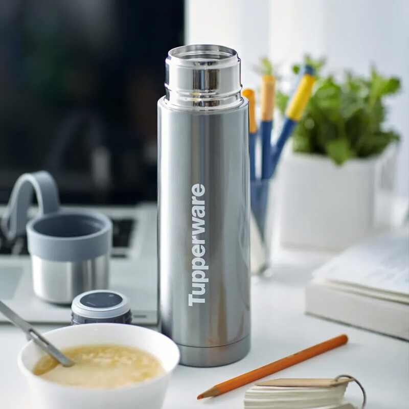 特百惠(tupperware)保温杯500ml 不锈钢焖烧便携水杯子密封防漏大容量