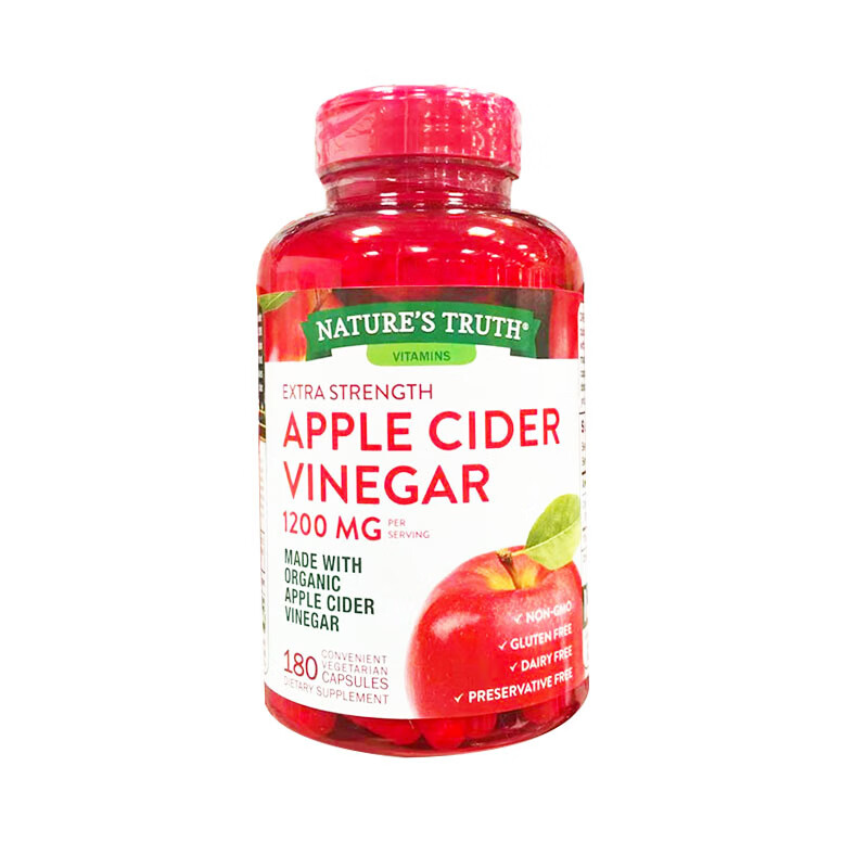 美国直邮 nature s truth 天然苹果醋软胶囊200mg含量180粒  180粒