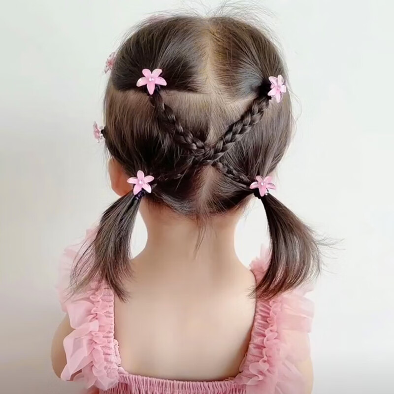 儿童编发小花发扣小女孩可爱盘发小辫子头饰女童迷你夹子发饰发夹 4