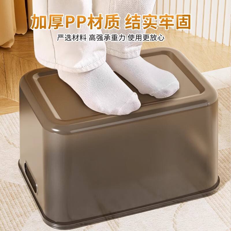 稻草熊杂物塑料收纳箱大号加厚家用衣物零食玩具客厅整理箱桌面置物箱 奶咖大号收纳箱【三个装】