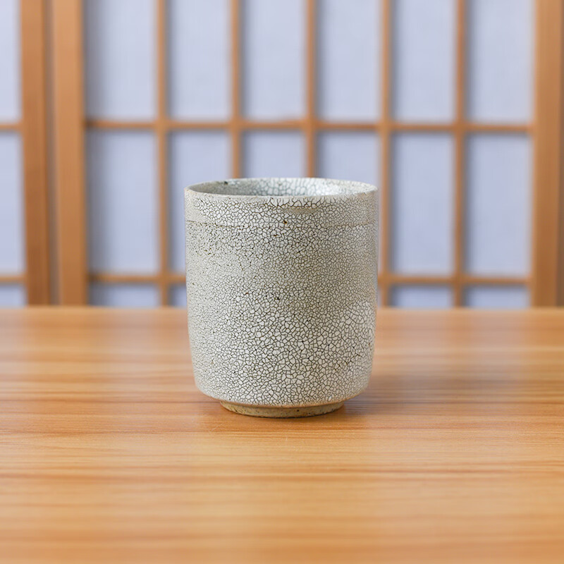 万古窑 （Banko Kiln）日本进口万古烧梅花纹粗陶茶杯日式复古茶碗汤吞杯喝水杯 茶杯7.2×8.5cm