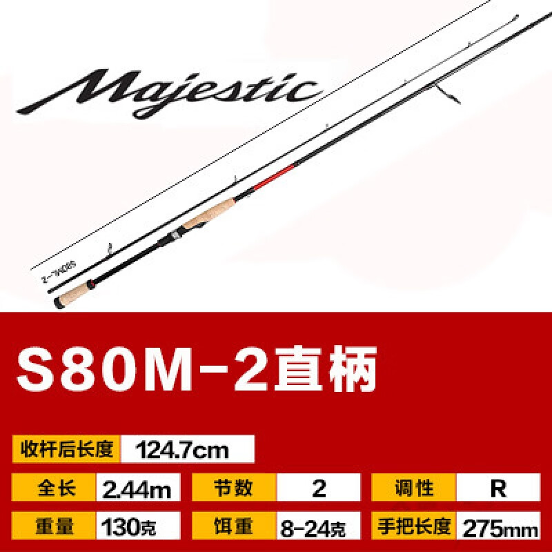 禧玛诺majestic玛杰仕直柄枪柄翘嘴黑鲈鱼远投路亚竿套装达瓦路亚鱼竿