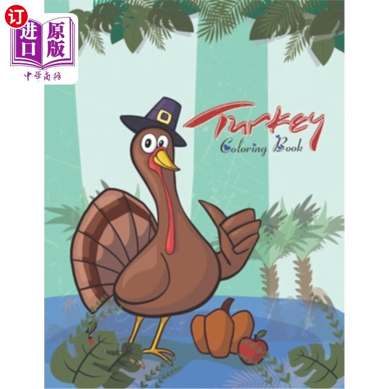 large print thanksgiving coloring book for kids  火鸡彩色书