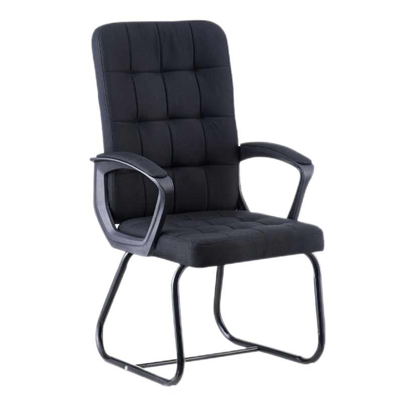 古雷诺斯 北欧现代简约创意阳台休闲靠背椅子懒人电脑椅子舒服久坐办公椅 S159-02-黑麻布全黑弓形