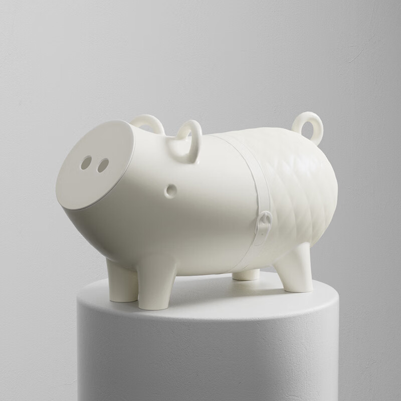 山头林村小猪茶几创意可收纳茶几简约边几卡通小猪小茶几桌子 白色