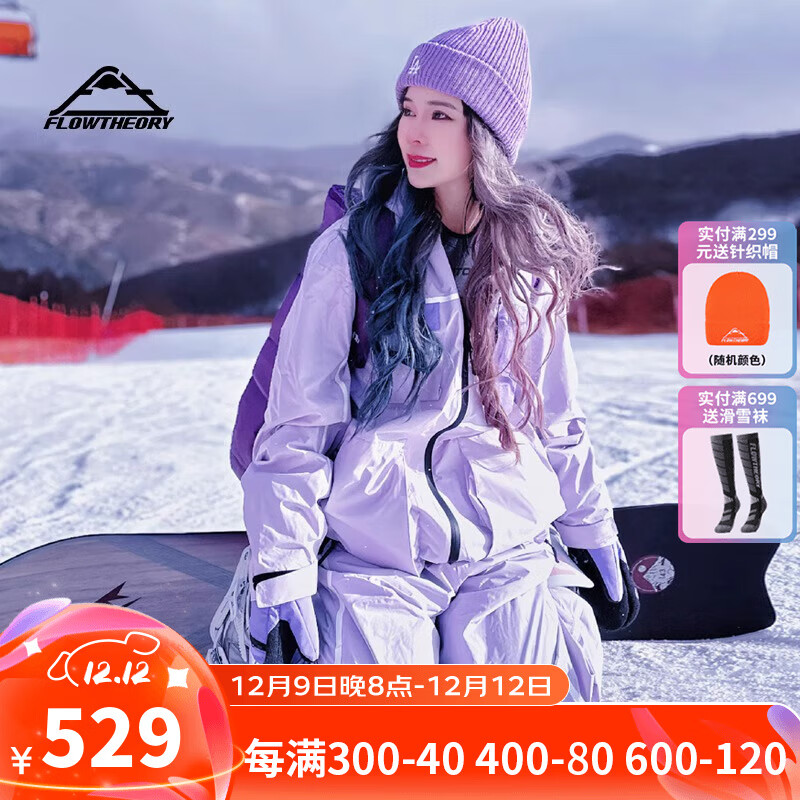 Flow Theory��ѩ��Ů2024�¿�ײɫƴɫ��ˮ��ůװ����˫�廬ѩ���е����� ������/ѩ���ϣ������£� M