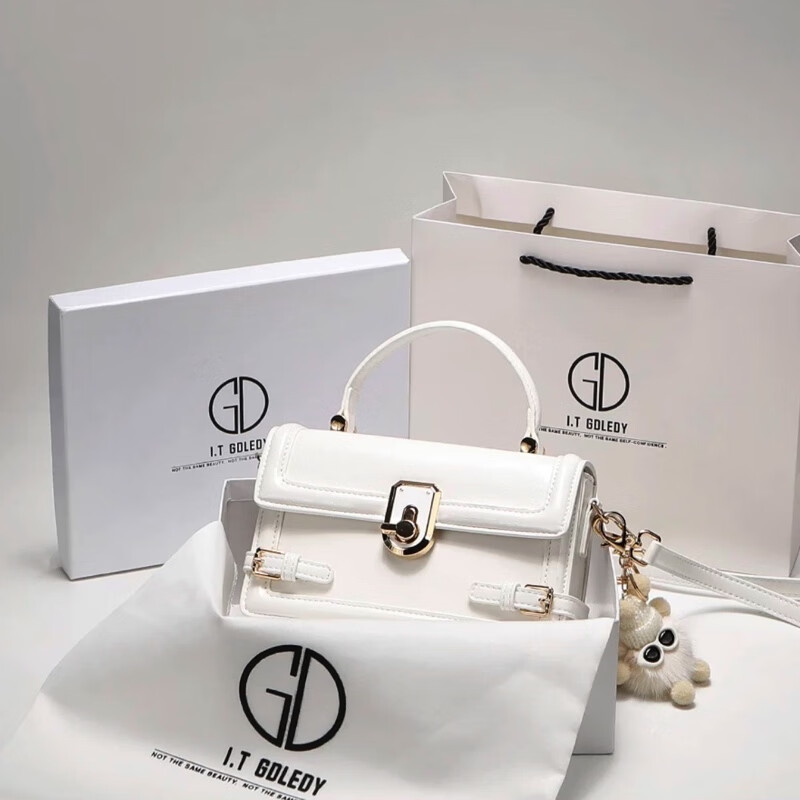 it gdledy时尚高级女士白色包包夏季通勤百搭质感小众斜挎包女款 白色