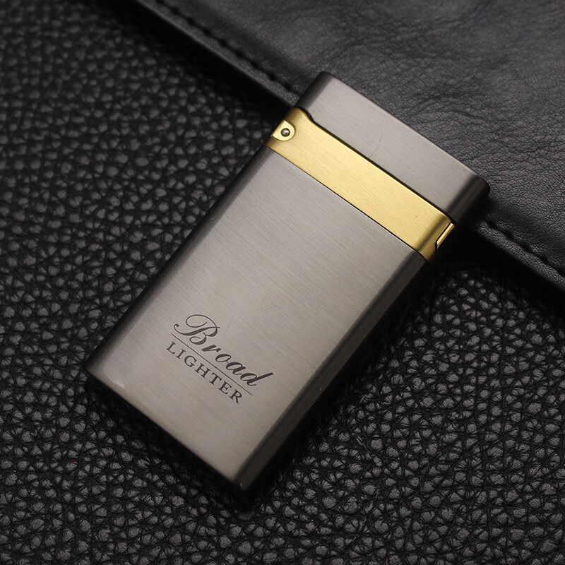 aomai充气防风打火机直冲火焰点烟器个性男女士户外烟具批发 黑拉丝