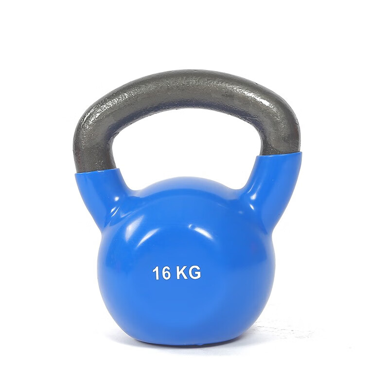 KYLIN SPORT 壶铃健身器材提壶哑铃男士浸塑壶铃女士家用KettleBell球 蓝色16kg