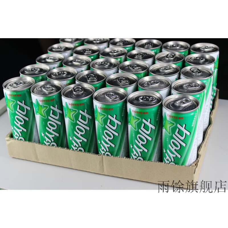 韩国原装进口乐天lotte七星冰柠碳酸饮料 雪碧 250ml*30罐