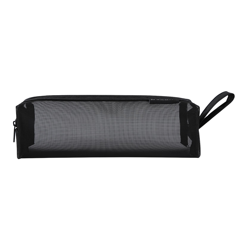 樂(lè)普升（LPS）透明筆袋考試專(zhuān)用學(xué)生中考高考文具袋簡(jiǎn)約小清新ins男女高中生韓版初中生大容量網(wǎng)紗長(zhǎng)條筆袋黑