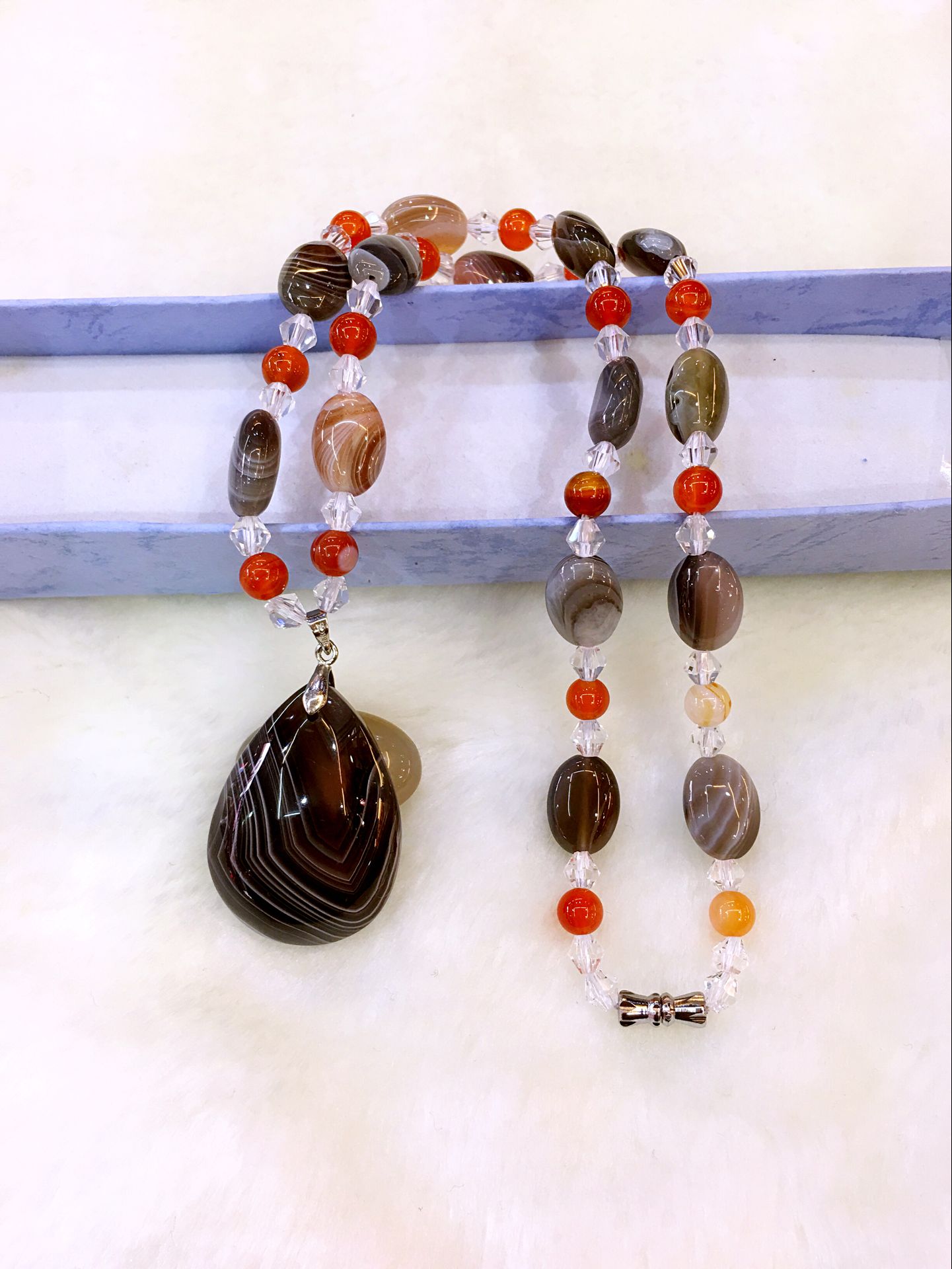 可颖送好友的礼物a雨花石吊坠 南京雨花石项链吊坠挂件精品玛瑙盒装项