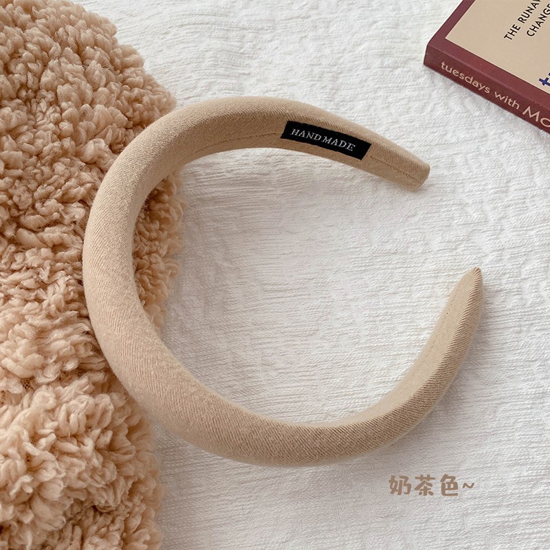 XiaoWenZi 海绵高颅顶发箍女洗脸头箍复古法式韩国奶咖色发捆压发卡头饰秋冬 奶茶色怎么样,好用不?