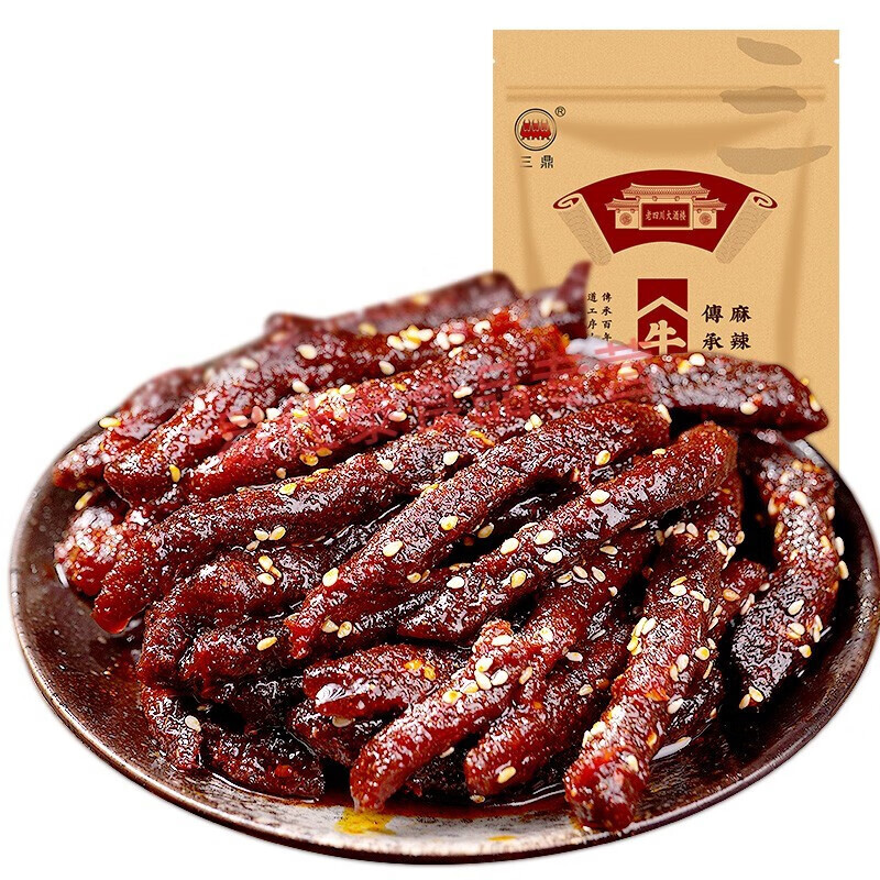 三鼎牛肉干500g五香味老四川大酒楼重庆四川特产零食小吃1斤装 麻辣