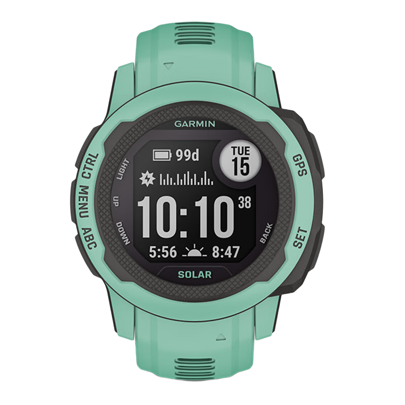 佳明（GARMIN）本能Instinct2S太阳能运动版湖水绿心率血氧跑步户外运动手表