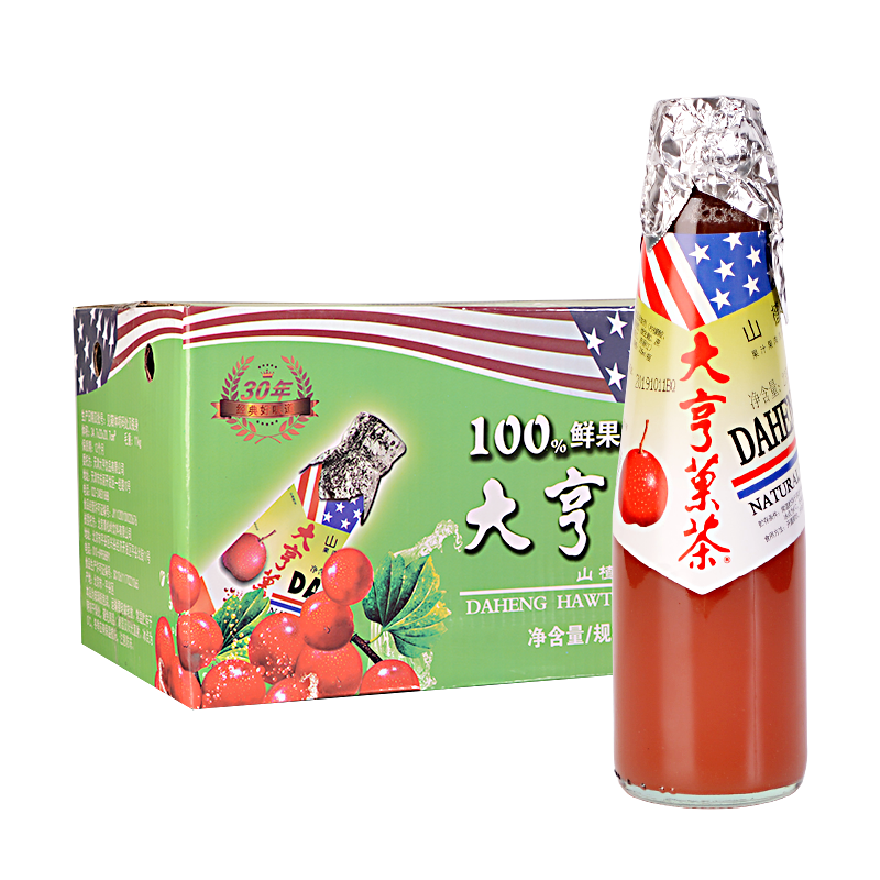 茗仟(mingqian) 大亨山楂果茶 235ml*24瓶装整箱 鲜玻璃儿时经典怀旧