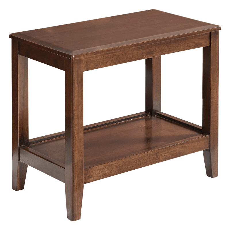 艺柳园 茶几 实木沙发边几边柜简约现代客厅角几侧边柜卧室床边桌方几小桌子 胡桃色双层【橡胶木】整装