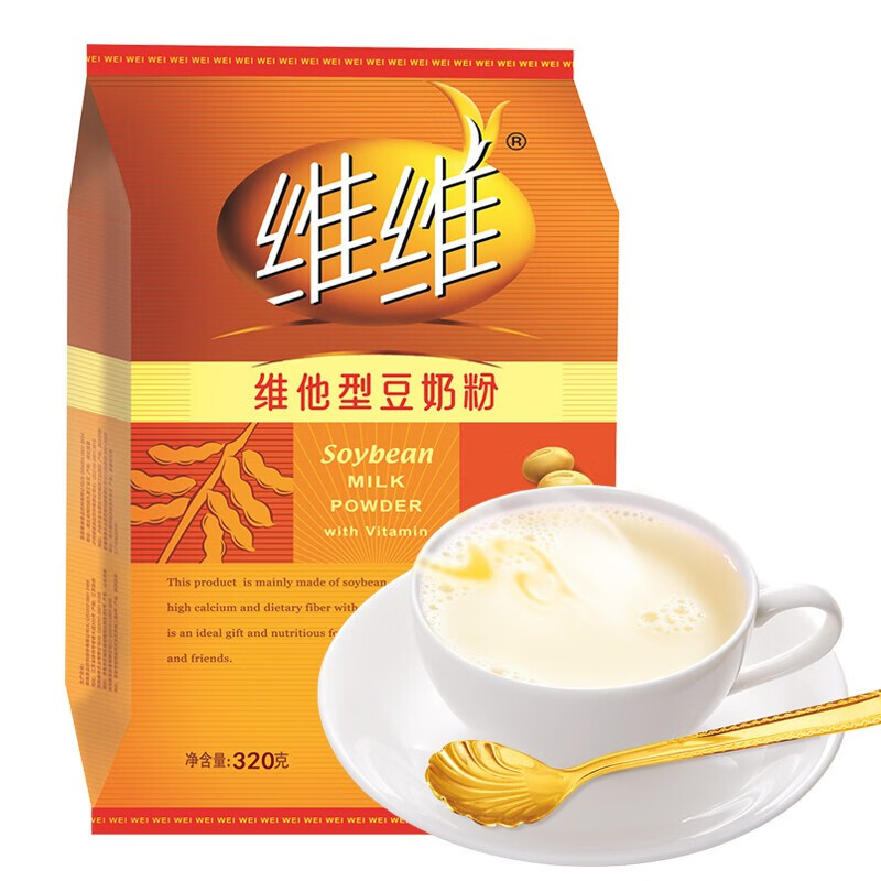 维维维他型豆奶粉冲泡早餐 速溶冲饮谷物非转基因大豆奶粉独立小包装 净含量320g*1袋