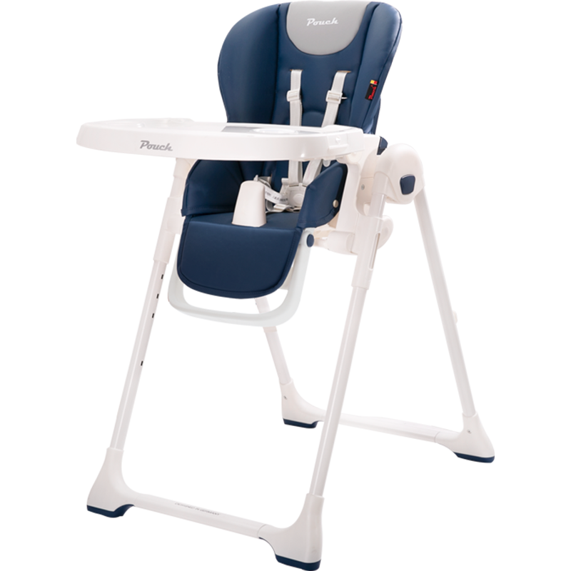 Pouch 帛琦 婴幼儿餐椅 儿童餐桌椅 多功能便携可折叠吃饭座椅 【菲士蓝】