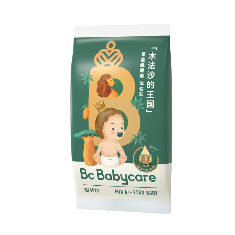 plus会员，亲子会员: 限新客  babycare 皇室木法沙的王国纸尿裤 中号体验装M 4片 1件  