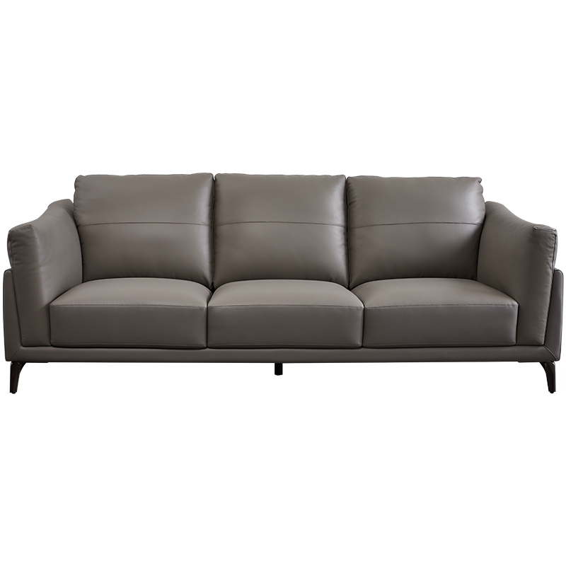 慕思(de RUCCI)皮沙发 艾慕现代简约进口头层牛皮客厅家具中小户型皮艺沙发 灰色皮沙发 双扶手三人位