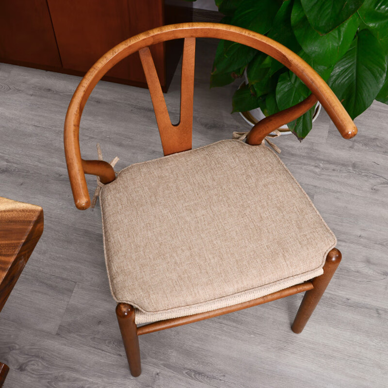 餐椅垫坐垫新中式 新中式坐垫椅子垫子亚麻坐垫茶椅坐垫y椅实木椅垫四