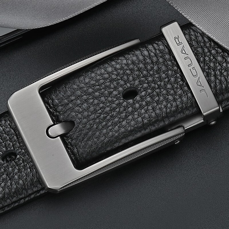 jaguar轻奢男士皮带男针扣扣头真牛皮商务休闲裤腰带男朋友生日礼物