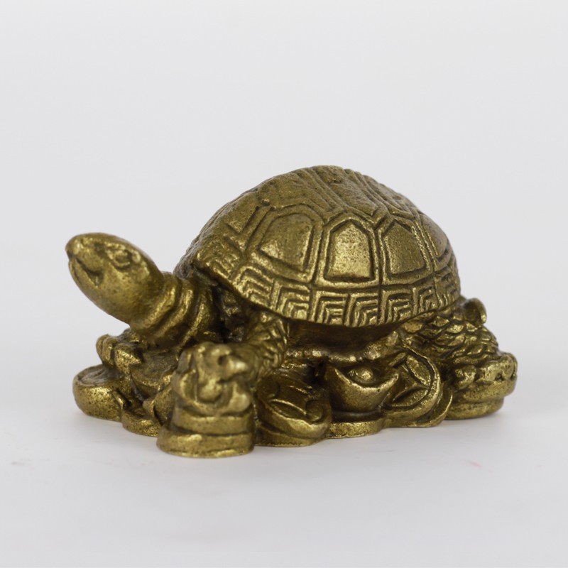 古叶家居纯黄铜乌龟摆件金钱龟工艺品铜龟客厅家居饰品铜制长寿龟礼品