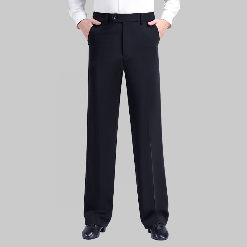 男士舞蹈裤黑色拉丁舞裤服摩登舞裤交谊国标舞裤广场舞服装裤 黑色