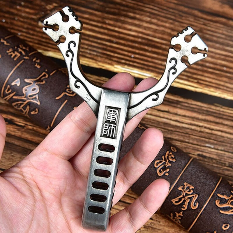 归山虎军师合金弹弓四卡八股户外射击打靶8股圆皮筋非不锈钢卡球弹工