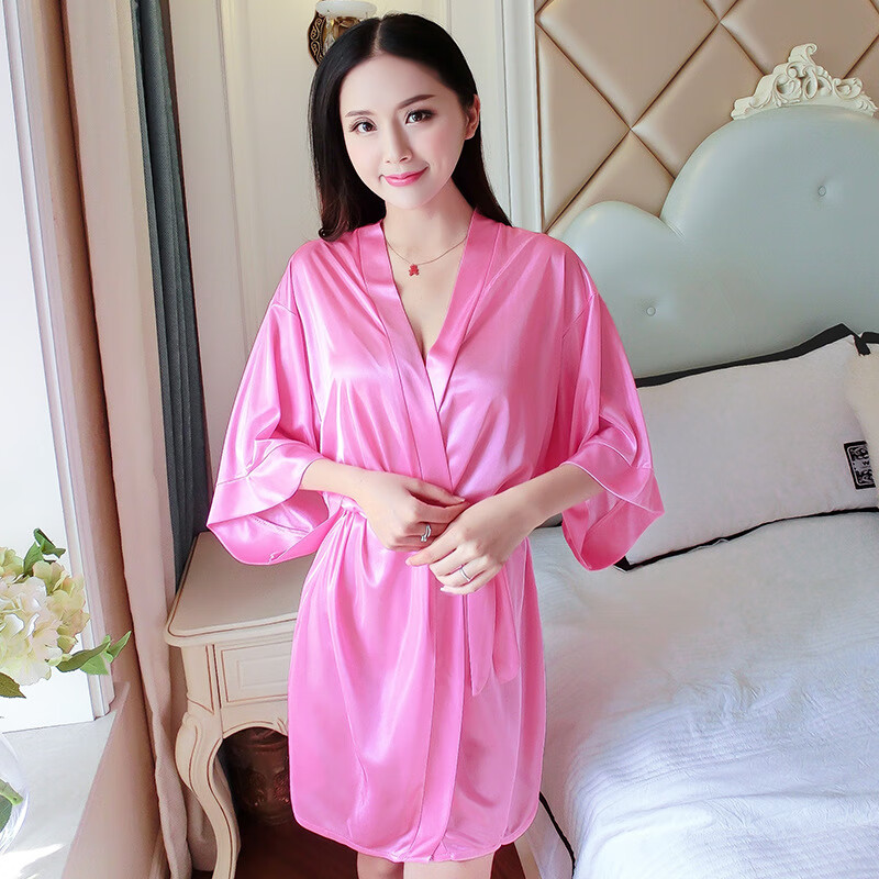 新品情侣睡衣女性可插入女生性感睡袍诱惑七分袖免脱户外方便约会 中